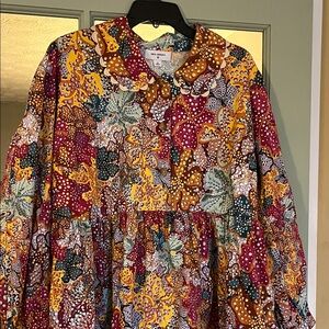 Kika Vargas Multicolor Floral Patchwork Dress